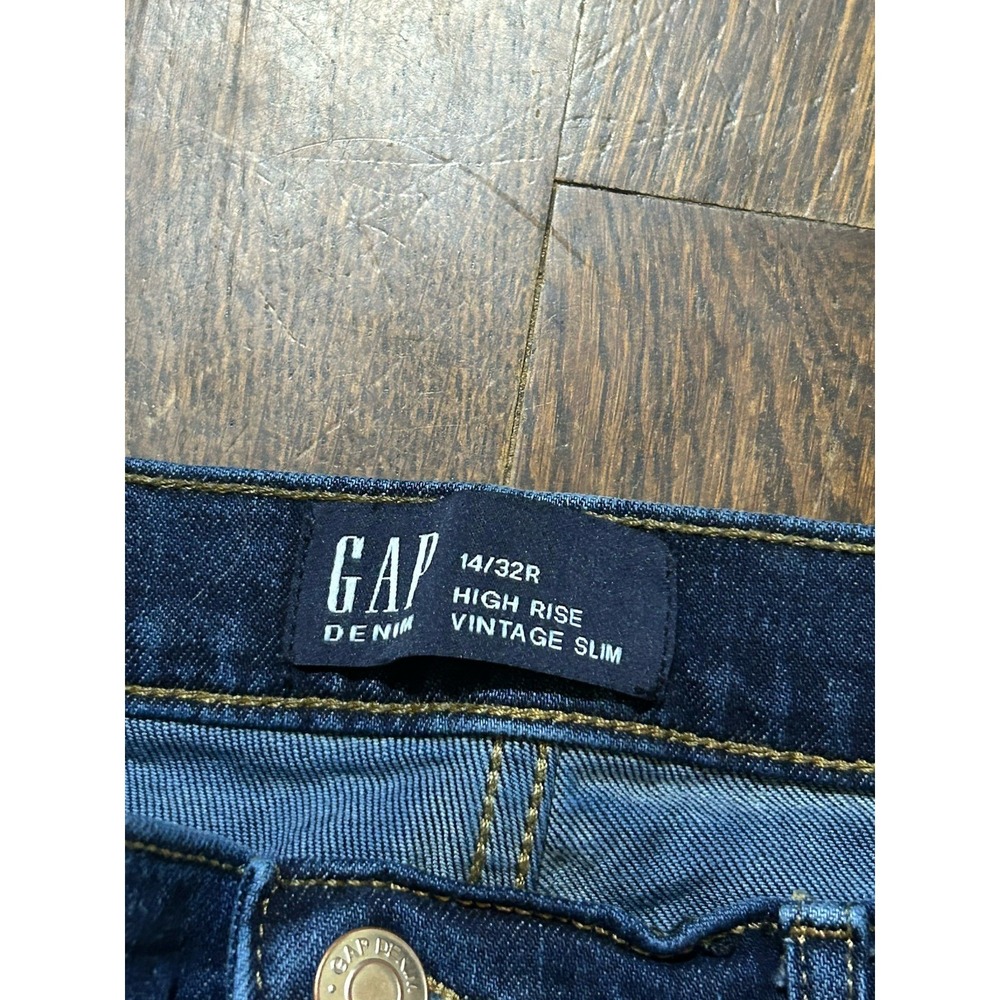 Gap Denim Womens High Rise Vintage Slim Jeans 14/32R - Picture 2 of 5